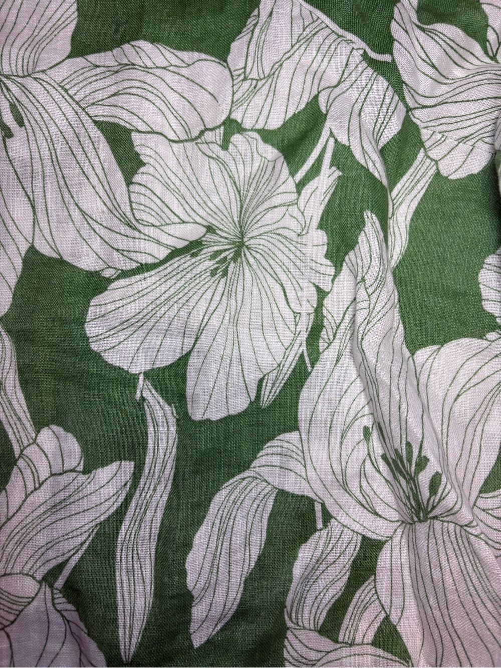 New TAHARI 100% Linen Floral Botanical Print Boho Lagenlook Blouse Shirt Top - Picture 6 of 9